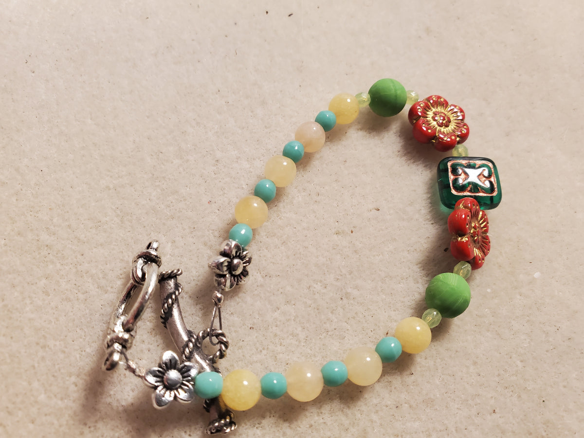 Red flower bracelet