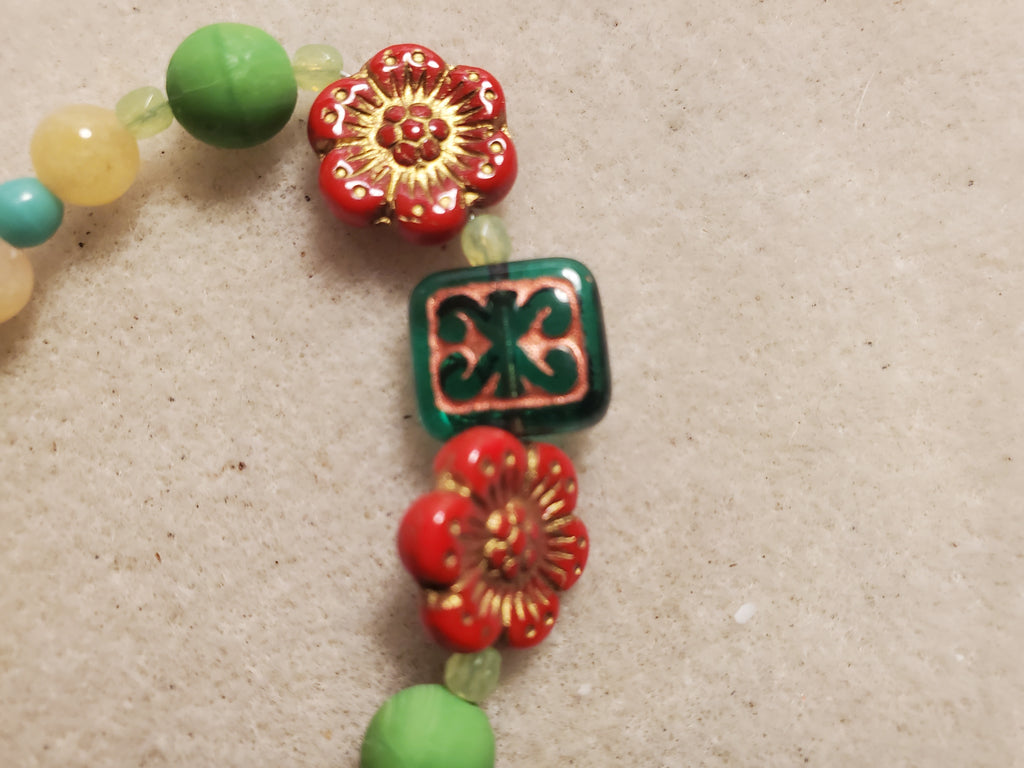 Red flower bracelet