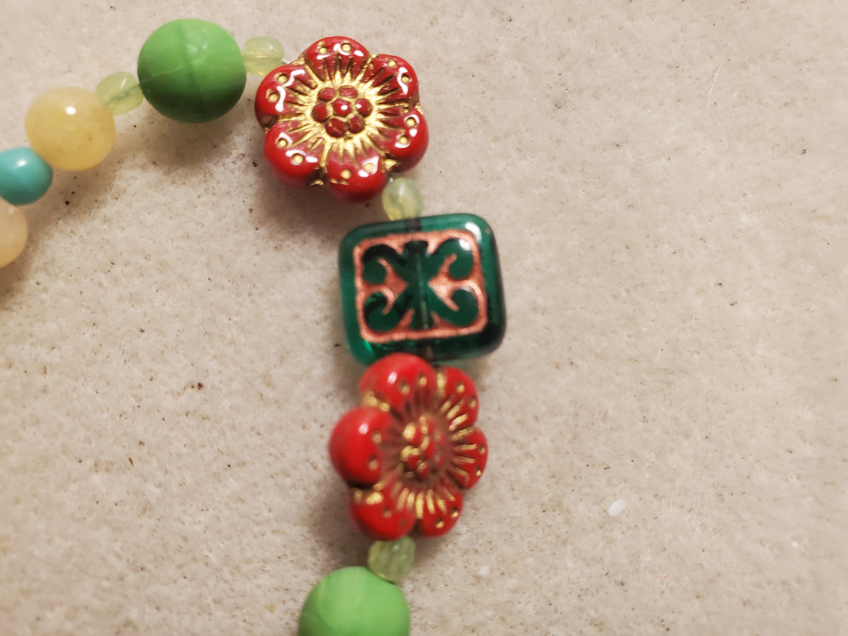 Red flower bracelet