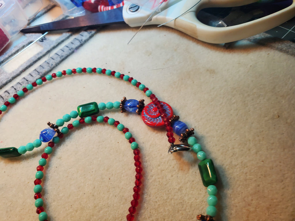 Red floral pendant