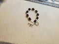 Dark red and white beaded necklace and bracelet set