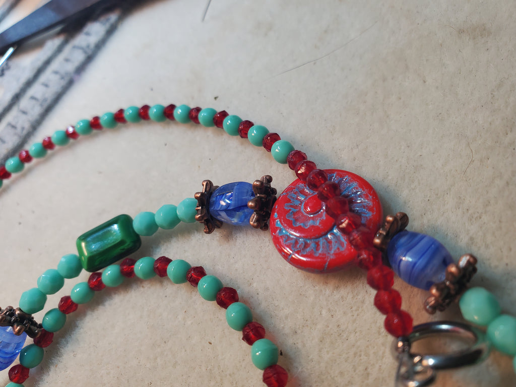 Red floral pendant