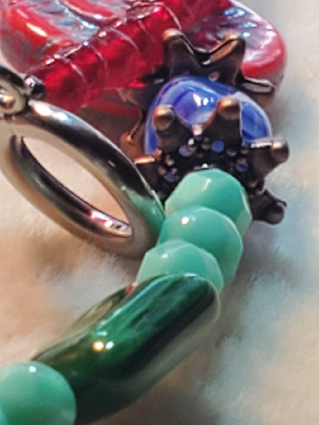 Red floral pendant